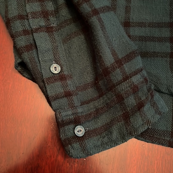 PINK deep teal & black plaid crop flannel - Picture 9 of 9